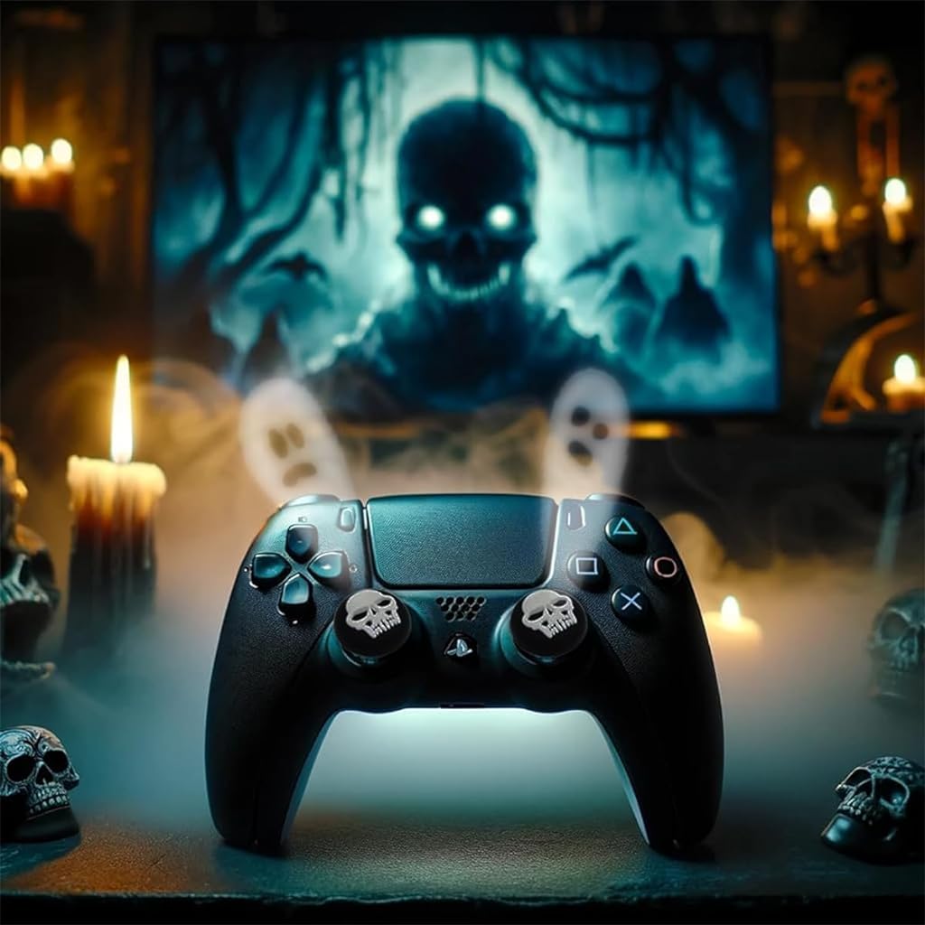 ZORBES® 4Pcs Skull Thumb Grip Caps for Playstation 5 Controller PS5 Controller Stick Joystick Attachment Silicone Cover Skull Thumb Grip PS5 Accessories Thumbsticks Cover Set for Switch Pro Controller ZORBES® 4Pcs Skull Thumb Grip Caps for Playstation 5 Controller PS5 Controller Stick Joystick Attachment Silicone Cover Skull Thumb Grip PS5 Accessories Thumbsticks Cover Set for Switch Pro Controller